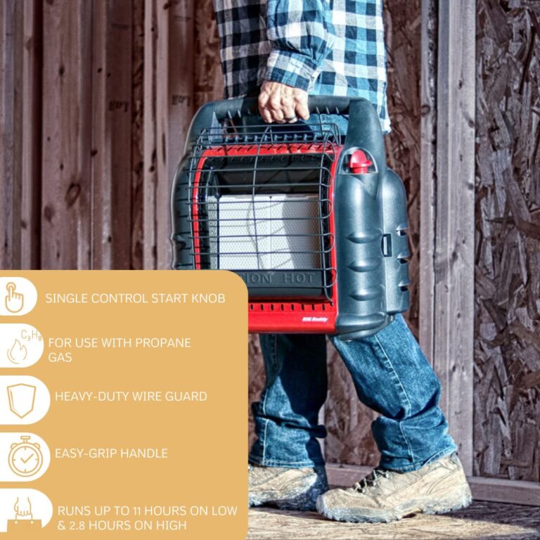 Mr. Heater Portable Big Buddy Propane Heater with 10-Feet Propane Hose Assembly and Propane Tank Refill Adapter Bundle - Propane Heater for outdoor & indoor use - 4,000, 9,000 or 18,000 BTU (3 Items) - Image 9