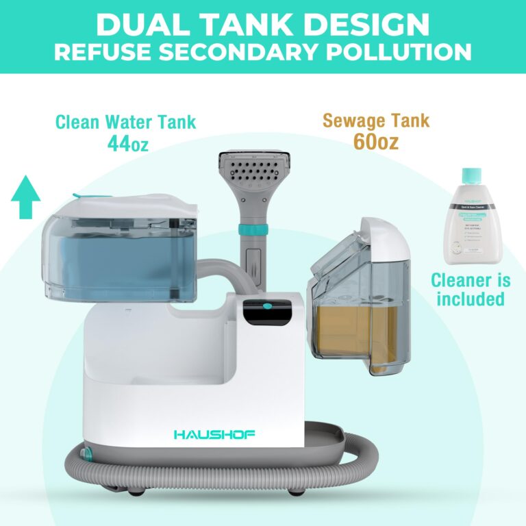 HAUSHOF Steam Portable Carpet and Upholstery Cleaner, Deep Couch Cleaner Machine with 3 Powerful Cleaning Modes for Pet Stains, Sofa, Rug, Mattress, Car Seat and Curtain, Spot & Stain Cleaner Included - Image 3