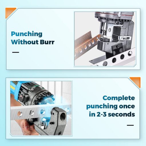 Bonvoisin Electric Hydraulic Hole Puncher Φ1/4"-4/5" 1200W Punching Machine 110V Metal Hole Punch with Carbon Brush 5 Dies for Iron Copper Aluminum Plate Angle Steel - Image 5