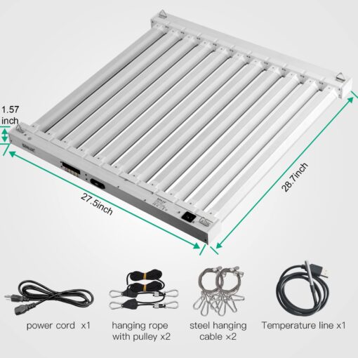 SZHLUX 500W LED Grow Light 4x4/5x5ft with Timer and Temp Control, Full Spectrum Grow Lamp with 1056 Diodes,Indoor Plants for Seedling Veg and Bloom Grow Light - Image 3