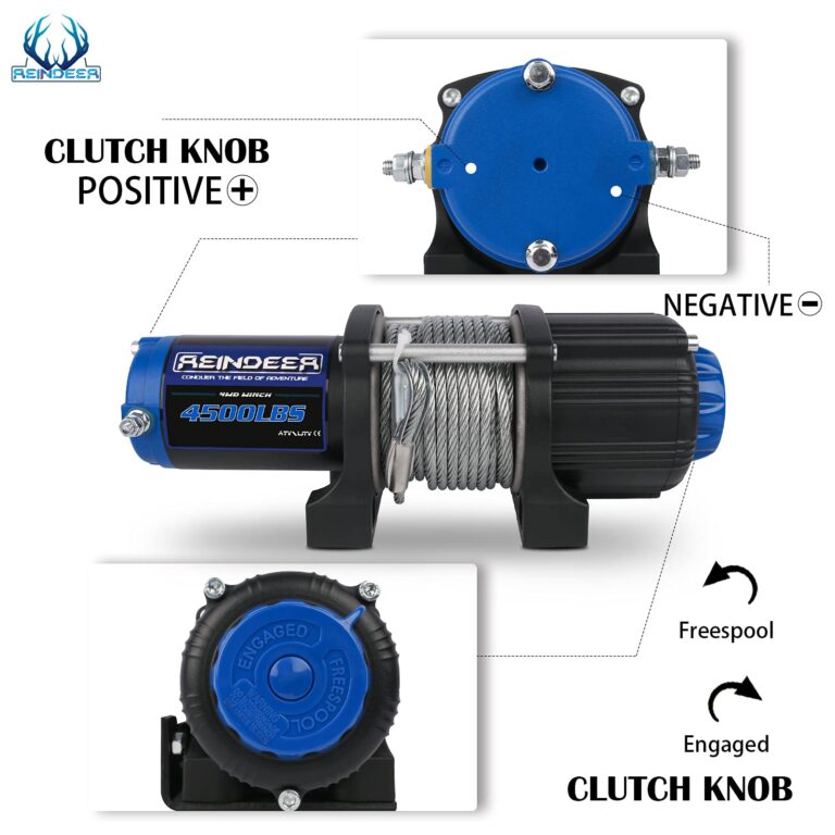 REINDEER New 12V Winch 4500 lb Load Capacity Electric Winch Kit for ATV UTV Steel Cable Wire Rope with Hawse Fairlead Waterproof IP67 with Wireless Remotes - Image 2