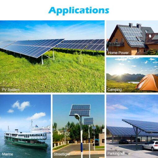 SUNGOLDPOWER Solar Panel 200W 24V Monocrystalline Solar Panel 200 Watt Solar Module Grade A Solar Cell, Black, SG200WM24 - Image 2