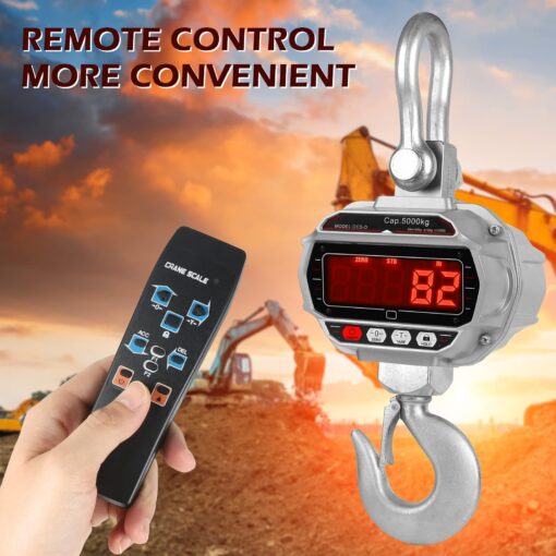 Hyindoor 5000kg/11000lbs Crane Scale 5Ton Digital Hanging Scale Heavy Duty Industrial Electronic Scale with Hook - Image 4
