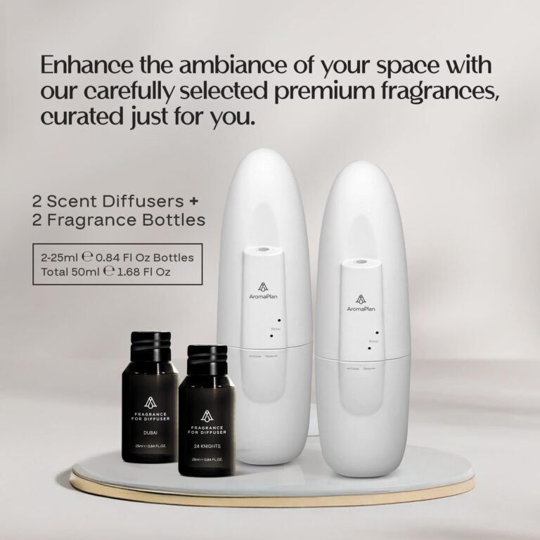 AromaPlan Authentic 2025 Upgraded Bluetooth Plug in Waterless Diffuser (2 Fragrances Included)-Cold Air & Nanotechnology Diffusers for Home & Office- Silent Wall Diffuser Plug in (2 Devices +2 Scents) - Image 5