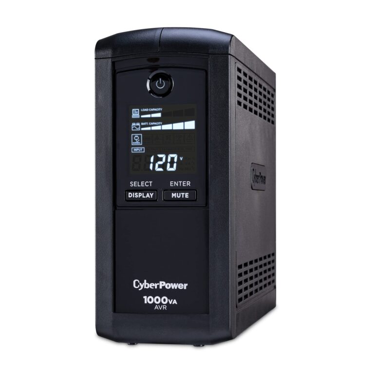 CyberPower CP1000AVRLCD Intelligent LCD UPS System, 1000VA/600W, 9 Outlets, AVR, Mini-Tower, Black - Image 6