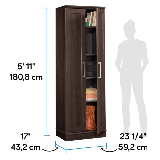 Sauder HomePlus Kitchen Pantry Storage Cabinet with Adjustable Shelves, Laundry Bathroom, L: 23.31" x W: 17.01" x H: 71.18", Dakota Oak - Image 12