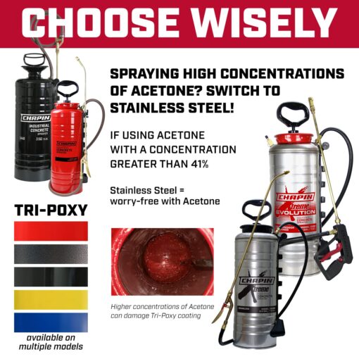 Chapin 19494 Made in USA 3.5 Gallon Tri-Poxy Industrial Open Head Sprayer for Professional Concrete Applications, Form Oils, Construction with All Brass Components, 3.5 gallons, Red - Image 6