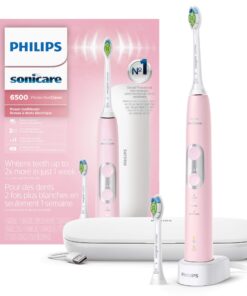 Philips Sonicare ProtectiveClean 6500 Rechargeable Electric Toothbrush, with Pressure Sensor, 3 Cleaning Modes, SmarTimer and QuadPacer, 14-Day Battery Life, Charging Travel Case, Pink, HX6462/06