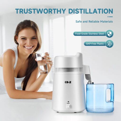 CO-Z 6L Water Distiller, Larger 1.6 Gal Countertop Home Distillers, Distilling Pure Water Machine for Home Table Desktop, Distilled Water Making Machine, Water Purifier to Make Clean Water for Home - Image 6