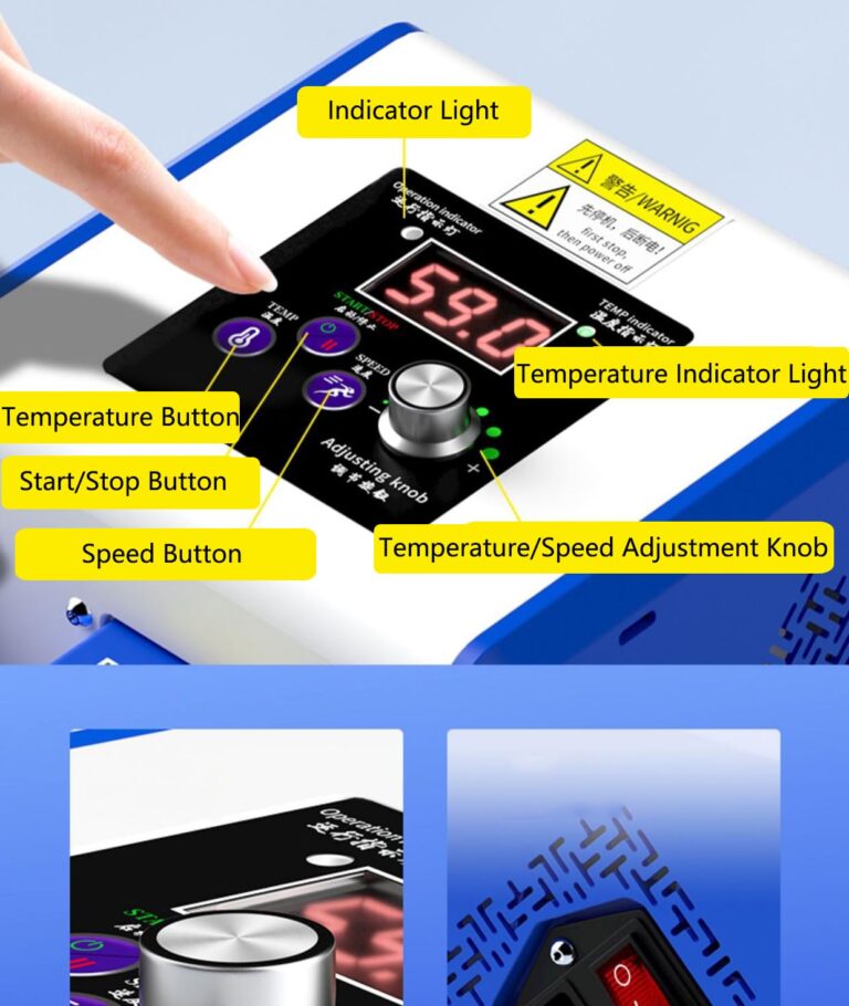 Blue,Wkantlaes Heat Sealer Machine, Commercial Automatic Food Vacuum Sealer Machine, Plastic Bag Sealer Band Sealing Machine with 0-200℃ Temperature Control for 0.8-2 mm Bag Preservation Dry Moist - Image 3
