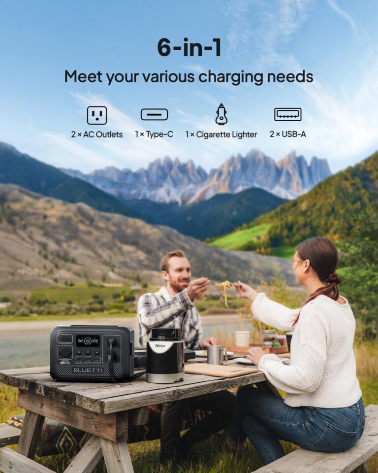 BLUETTI AC2A Portable Power Station, 204Wh LiFePO4 Battery Backup w/ 2 300W (600W Power Lifting) AC Outlets, Recharge from 0-80% in 45 Min., Solar Generator for Camping (Solar Panel Optional) - Image 6