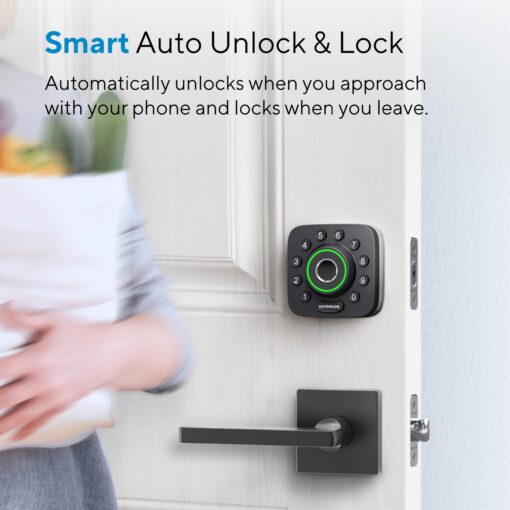 ULTRALOQ U-Bolt Pro Smart Lock with WiFi Bridge, 7-in-1 Fingerprint Keyless Entry Door Lock, App Remote Control, Backlit Keypad, Auto Unlock, Front Door Smart Deadbolt, IP65 Waterproof, 1Year Battery - Image 8