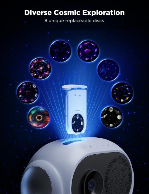 Govee Star Projector, Star Light with 8 Replaceable Discs, 38 Scene Modes, Bluetooth Speaker and 21 White Noises, Relaxing Light for Bedroom, Ceiling - Image 8