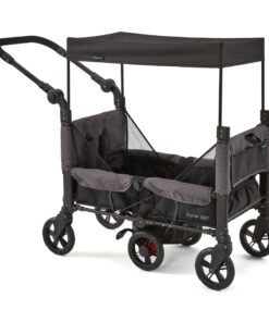 Contours Curve 360 Lightweight Double Baby Stroller Wagon for 2 Kids, Fits Infant Car Seats, Ultra Maneuverable, Easy in and Out for Toddlers with Deep Footwell, Storage Pockets and Adjustable Handle