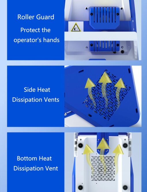 Blue,Wkantlaes Heat Sealer Machine, Commercial Automatic Food Vacuum Sealer Machine, Plastic Bag Sealer Band Sealing Machine with 0-200℃ Temperature Control for 0.8-2 mm Bag Preservation Dry Moist - Image 5