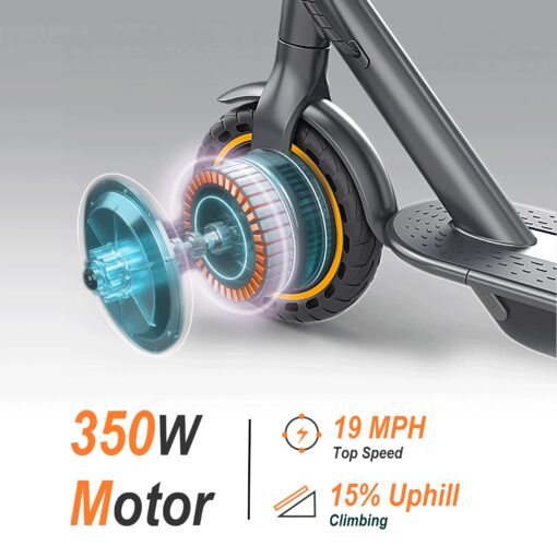 NAVIC T5 Electric Scooter Adult, 350W,Max Speed 19Mph, Long Range 21Miles, Foldable E-Scooter for Adults, Escooter Adults with App Control, Dual Braking - Image 9