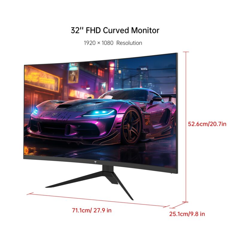 KTC 32 Inch FHD 1080p Curved Gaming Monitor - VA 1500R Curved Monitor, 165Hz 1ms MPRT, FreeSync & G-Sync, 122% sRGB, DP/HDMI, VESA, HDR10 for Gaming Home Office Business - Image 3