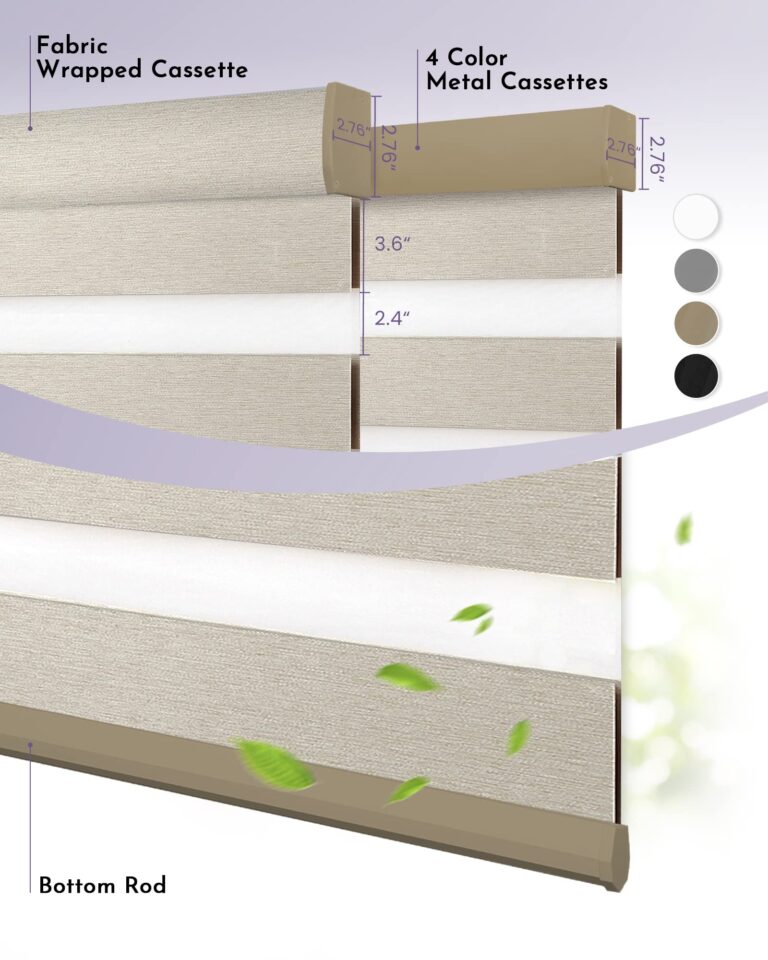 Graywind HomeKit Smart Zebra Blinds Eve Powered Siri Voice Home App Rechargeable Motorized Dual Layer Blinds Privacy Light Control, Custom Size (Coffee) - Image 3