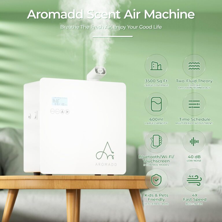 2025 Upgraded 3500 Sq.Ft Smart Scent Machine - HVAC System, Whole House Aroma & Hotel Collection Diffuser, Waterless Essential Oil Diffuser for Home, Office, 600ML Capacity, Cold Air Tech (White) - Image 9