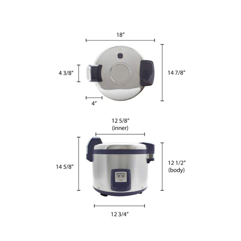 Thunder Group 30 cup/ 60 bowls rice cooker, NSF and ETL certified, stainless steel, digital pad, comes in each - Image 2