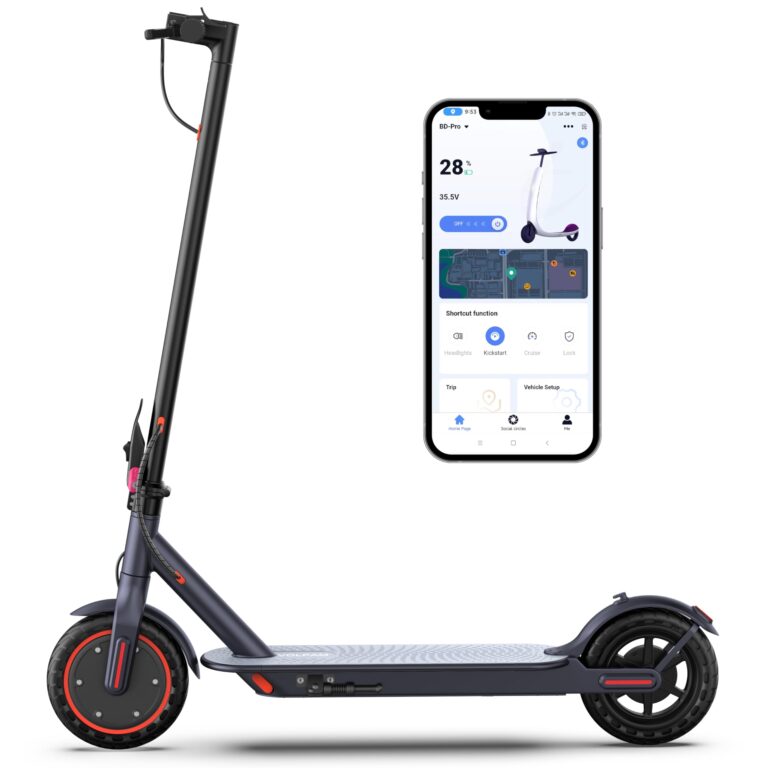 Electric Scooter 8.5" Solid Tires 350W Motor 10.5Ah Battery Up to 23 Miles Range 19 Mph Speed Portable Folding Commuting Scooter Double Braking System, Max Load 264Ibs