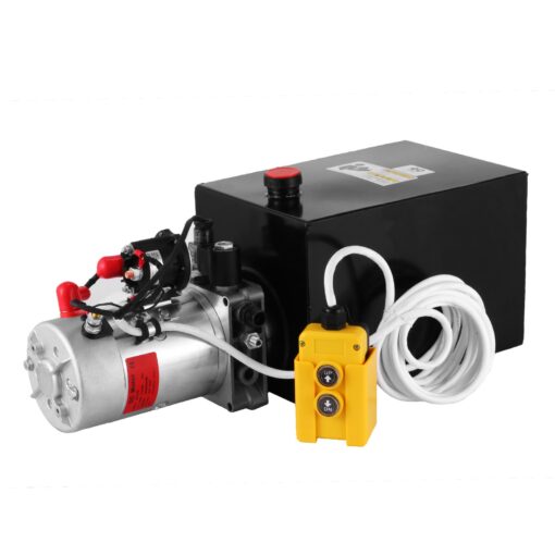 Mophorn 12 Quart Single Acting Hydraulic Pump 12V Hydraulic Power Unit with Steel Reservoir for Dump Trailer Truck Car Lift Unit