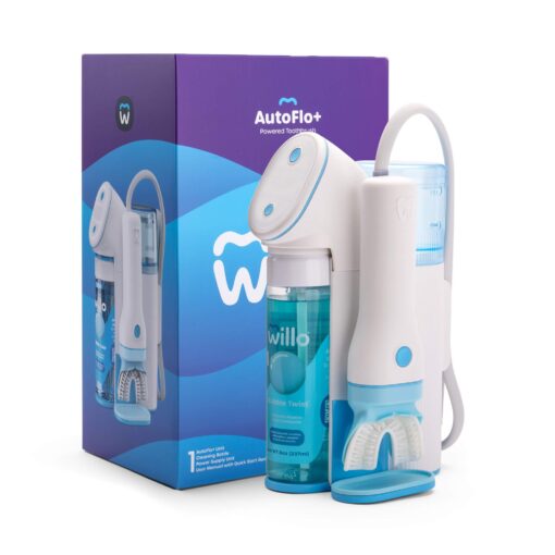 Willo Fully Automated Kids U-Shaped Electric Toothbrush - 2 Brushing Timers, Deep-Cleans, Consistent Results, Eliminates Brushing Mistakes - Bubble Twist (Medium - Kids Ages 8-11 Years)