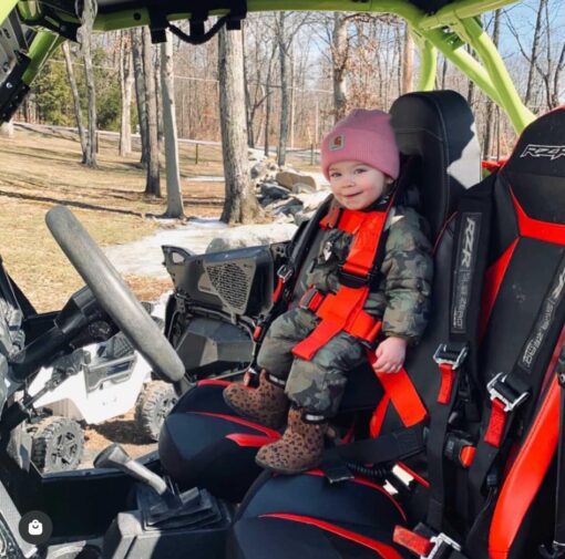UTVMA RZR 1000 and 900 (2014-2023) Bump Seat with 4-Point Harness | Kids Seat | Jump Seat | All Models (XP, Turbo, Turbo S, High Lifter, Sport, Premium, Ultimate) (Black) - Image 4
