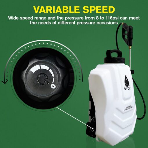 ALIENTABI Battery Powered Backpack Sprayer 4 Gallon, Self-Cleaning Garden Sprayer, 4.9Ah Ultra-Long Power Supply Lithium Battery Sprayer for Weeding, Cleaning, No Gear Limit, Variable Pressure - Image 2