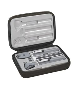 ADC Otoscope/Ophthalmoscope Diagnostic Set, Pocket Size, LED Lamp, 2.5V, Hard Case, Diagnostix 5110NLG, Gray