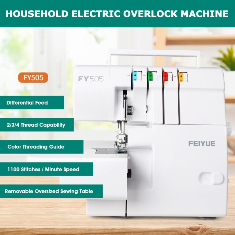 FEIYUE FY505 Serger Overlock Machine with 2/3/4 Thread Capability, Built-in Rolled Hem, Durable Heavy-Duty Metal Frame, Adjustable Differential Feed - Image 4