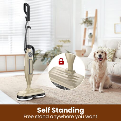 DEVOAC VM6 Scrubbing Steam Mop with Rotating Mop Pads, 10 in 1 Steam Mop, Lightweight Spin Mop & 3 Steam Modes & LED Headlights for Hard Floor Laminate Marble Floors - Image 5