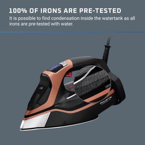 Rowenta, Iron, Steam Force Pro Stainless Steel Soleplate Steam Iron for Clothes, 400 Microsteam Holes, Professional Results, 1850 Watts, Auto-off, Ironing, Copper Clothes Iron DW9540 - Image 5