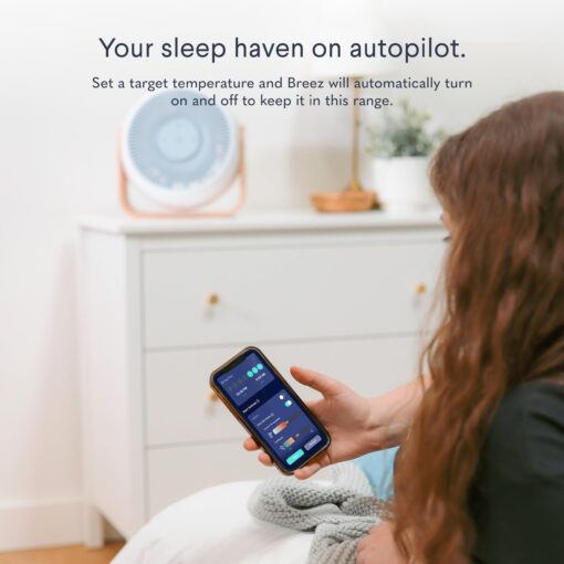 SNOOZ Breez 2-in-1 Smart Bedroom Table Fan & White Noise Machine - Smooth, Powerful Air - Adjustable White Noise - Remote Control, Scheduling, & Smart Features via App - Image 2