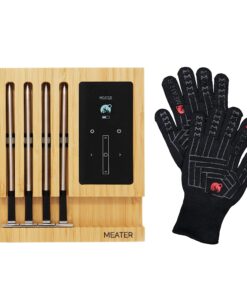 MEATER Block & BBQ Mitts Bundle | Premium WiFi Smart Meat Thermometer with Heat Resistant Gloves | Bluetooth to WiFi Range Extension | for The Grill, BBQ, Smoker, Rotisserie, Oven