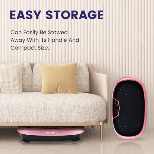 EILISON FIRMHOLD Handle Vibration Plate Exercise Machine for Lymphatic Drainage- Full Body Vibration Platform for Weight Loss, 350lbs Vibration Plate for Beginners & Recovery (Fitpro Pink) - Image 3
