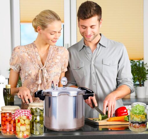 15 Quart Pressure Canner Cooker & all american pressure canners for canning & water bath canner | Pressure Gauge & Pressure Regulator | Compatible:natural gas-open flame & With 1 steaming tray - Image 9