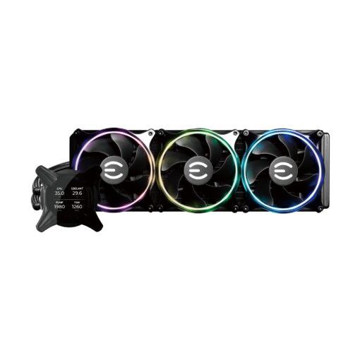 EVGA CLCx 360mm All-in-One LCD CPU Liquid Cooler, 3X 120mm PWM ARGB Fans, Intel, AMD, 5 YR Warranty, 400-HY-CX36-V1 - Image 8