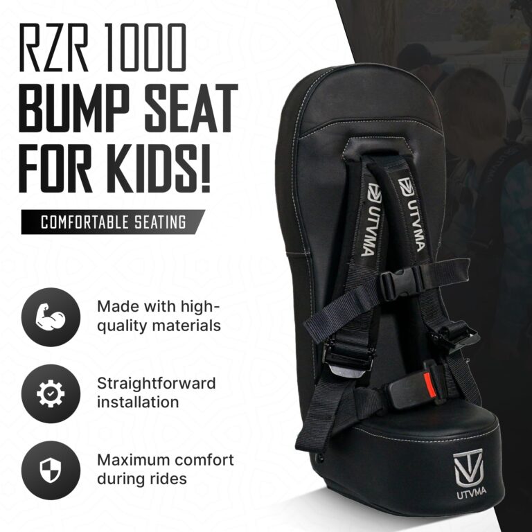 UTVMA RZR 1000 and 900 (2014-2023) Bump Seat with 4-Point Harness | Kids Seat | Jump Seat | All Models (XP, Turbo, Turbo S, High Lifter, Sport, Premium, Ultimate) (Black) - Image 7