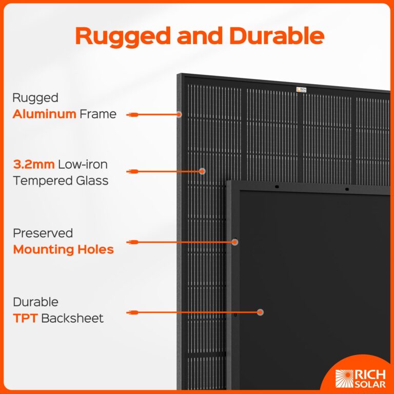 RICH SOLAR 250 Watt 12 Volt Monocrystalline Solar Panel High Efficiency Solar Module for RV Trailer Camper Marine Off Grid All Black - Image 5