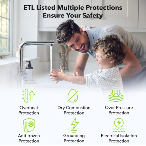 BN-LINK Electric Mini-Tank Water Heater 2.7 Gallon Under Sink Water Heater, 1440W Point of Use Demand for Instant Hot Water 120V, Compact Tank for Space Saving, ETL Listed - Image 2