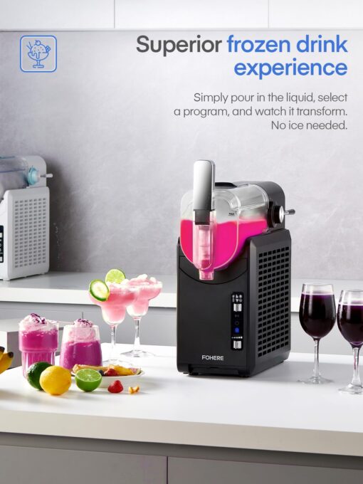 Slushie Machine, No Ice Needed, 68 oz FOHERE Slushy Machine for Home with Self-Clean Function, Professional Frozen Margarita Machine, 5 Preset Programs, Frozen Margarita, Frappé, Milkshake, and More - Image 9