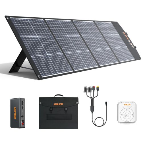 BALDR Solar Panels 200W Monocrystalline Portable Folding Solar Charger for Solar Generators and Portable Power Stations，Solar Panel Kit for Camping, Off Grid Living