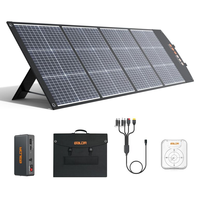 BALDR Solar Panels 200W Monocrystalline Portable Folding Solar Charger for Solar Generators and Portable Power Stations，Solar Panel Kit for Camping, Off Grid Living