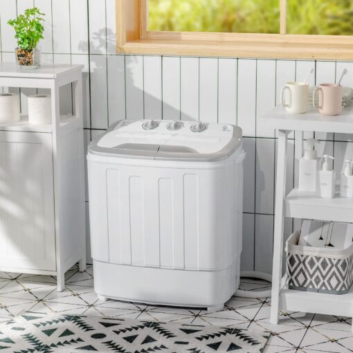 Giantex GT-US61100-FPGR Portable Washers, White & Gray - Image 9
