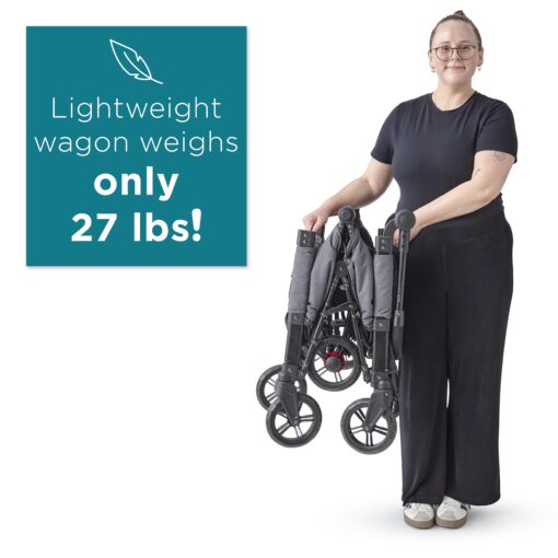 Contours Curve 360 Lightweight Double Baby Stroller Wagon for 2 Kids, Fits Infant Car Seats, Ultra Maneuverable, Easy in and Out for Toddlers with Deep Footwell, Storage Pockets and Adjustable Handle - Image 15