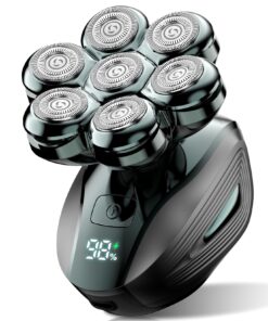 Head Shavers for Bald Men, Detachable Head Shaver, IPX7 Waterproof Wet Dry Bald Head Shavers, 7D LED Display Electric Rechargeable Head Shaving Kit with Type-C Charge