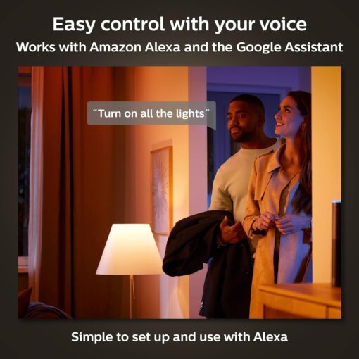 Philips Hue Smart 40W ST19 Filament LED Bulb - White Ambiance Warm-to-Cool White Light - 4 Pack - 550LM - E26 - Indoor - Control with Hue App - Works with Alexa, Google Assistant and Apple Homekit - Image 5
