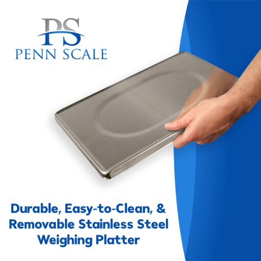 Penn Scale CM-101 NTEP Certified Scale for Digital Price Computing - 30lb Commercial Scale with 0.01lb Readability - Rechargeable Battery, Dual LCD Display & Removable Platter (COC #04-101A1) - Image 5