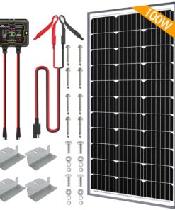 SOLPERK 100W Solar Battery Charger Solar Battery Maintainer + Upgrade 10A MPPT Charge Controller + Adjustable Mount Bracket for Car RV Boat Motorcycle，12V Waterproof Solar Panel Kit Trickle Charging